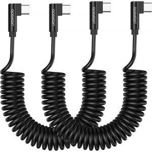Tye-Câble Usb C Vers Usb C Spiralé Coudé, [0.3m-1.5m] Pd3.0 & Qc3.0 60w Cable Type C Chargeur Rapide Rétractable Compatible Avec Iphone 16 15 Galaxy S25 S24 S23 S22 A56 A55 A54 A35 A34 A16 A15 - Neuf