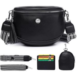 sac banane femme bandouli&egrave;re chic cuir sac de poitrine femme Blanc sacs &agrave; main port&eacute;s &eacute;paule femme 5cm Large Sangle avec porte-monnaie amovible et fente pour carte de cr&eacute;dit - Neuf