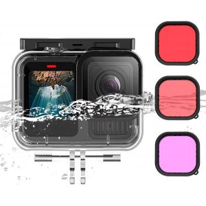 Bo&icirc;tier &eacute;tanche Filtres de plong&eacute;e pour GoPro Hero 13 Black, Bo&icirc;tier de plong&eacute;e 45M pour GoPro Hero 13/12/11/10 Black Bo&icirc;tier de Protection Coque &eacute;tanche Filtres sous-Marins Accessoires - Neuf