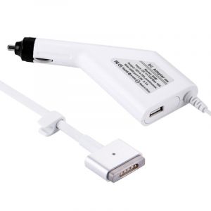 Pour Apple Macbook A1398 / Blanc A1424 / Mc975 / Mc976 / Me664 / Me665, Longueur: 1,7 M 85w 20v 4.25a 5 Pin Style T Magsafe 2 Chargeur De Voiture Avec 1 Port Usb - Neuf