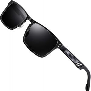 Lunettes De Soleil Homme Vintage Polarisées Uv400 - Cadre Al-Mg Super Léger Pour Conduite, Voyage, Street Style - Neuf