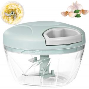 Hachoir À Oignons Manuel, Presse-Ail 3 Lames 520 Ml, Pour Salades, Pesto, Persil, Saucisses, Noix, Vanille, Aliments Pour Bébé (Vert) - Neuf