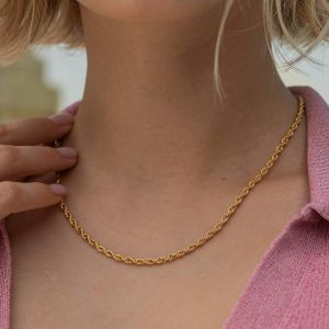 Kal-Collier À Maillons Pour Femme Or Acier Inoxydable Bijoux D'été 40 + 5 Cm Longueur Cadeau Pour Elle Imperméable À L'eau - Neuf