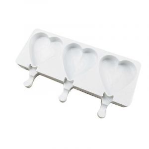 3-Cavit&eacute; En Forme De Coeur En Silicone De Popsicle Moule Pour La Cr&egrave;me Glac&eacute;e Et Les Desserts Au Chocolat, En Silicone, Moule &Agrave; Sucette Glac&eacute;e - Neuf