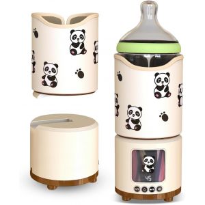 Chauffe Lait Maternel, 2 En 1 Chauffe Biberon Intelligent Et Machine &Agrave; Bruit Blanc Avec Bluetooth 4 Temp&eacute;ratures R&eacute;glables Chauffe Biberon Portable 40 55c Ecran Lcd Port Type C Petit Panda - Neuf