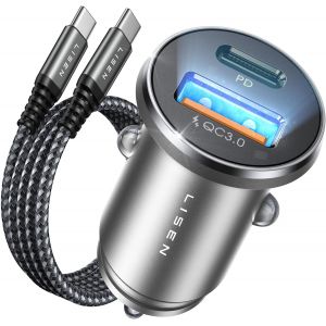 Allume Cigare Usb C, Chargeur Rapide 54W+60W C-C C&acirc;ble, Charger Voiture Usb C, Prise Allume Cigare 12V, Adaptateur Voiture Id&eacute;al Avec Iphone 16 15 Pro Max Galaxy S24 S25 Pixel Android - Neuf
