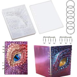 Silicone Moule Pour Bijoux Notebook Resin Mold A5 Silicone Moule Pour Couverture De Cahier Avec 8 Pcs Anneaux Pour Bricolage R&eacute;sine Notebook - Neuf