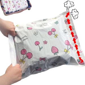 (35 x 50 cm) + 2 (40 x 60 cm) + 1 (50 x 70 cm) sacs de rangement sous vide, lot de 5 sacs de compression enroulables, housse de rangement sous vide réutilisable pour sac de voyage sous vide, - Neuf