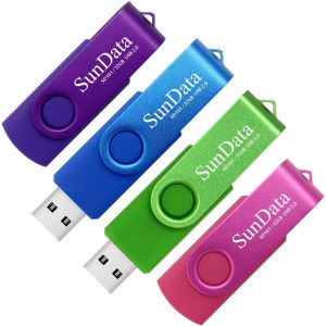 Clé Usb 32 Go Lot De 4 Usb 2.0 Flash Drive Mémoire Stick Rotation Stockage Données Avec Lumière Led (4 Couleurs: Bleu Vert Violet Rose)[CLE8110242] - Neuf