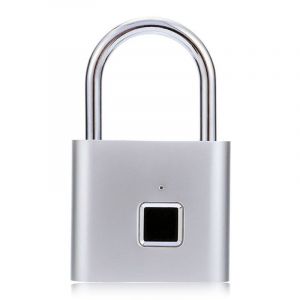 Serrure à empreinte digitale - Argent, étanche IP67, sans clé de sécurité, rechargeable par USB pour intérieur et extérieur - Neuf