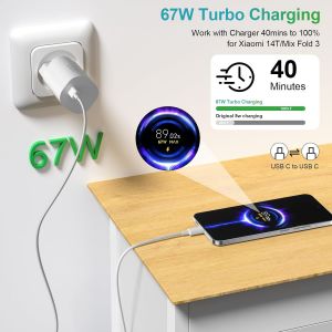 67w Chargeur Usb C Avec C&acirc;ble Type-C 1m Pour Xiaomi Redmi Note 14s/Civi 5 Pro/14t/13t/13 Lite/12s Ultra/Mi 11 Ultra,45w 33w Chargeur Turbo Redmi Pour Xiaomi Redmi Note 14 5g/Poco X7/Redmi 13x/Pad 7 - Neuf
