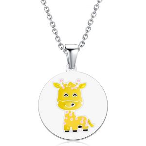 Kal-Collier Pour Filles, Collier Cadeau Bijoux Pendentif Lapin Papillon &Eacute;l&eacute;phant Paresseux Ange Tortue Flamant Coccinelle Dauphin Girafe Panda Abeille Koala Licorne - Neuf