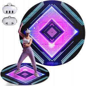 Tapis Vr Pliable Pour Quest 3S, Tapis Antid&eacute;rapant Et Confortable, Tapis De Sol Rond Accessoires De R&eacute;alit&eacute; Virtuelle Pour Quest 3/Oculus Quest 2/Pro/Psvr2/Htc Vive, Lilas[Z474] - Neuf