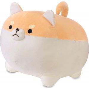 Peluches - Adorables oreillers en peluche Corgi et Akita. Les peluches sont les meilleurs cadeaux pour les filles et les gar&ccedil;ons pour les canap&eacute;s-lits et les chaises (corps rond marron, 19,6""), 1 pi&egrave;ce - Neuf