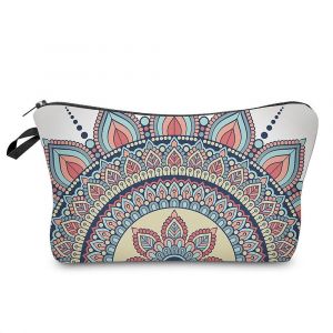 Petit sac de maquillage, trousse de toilette portable imperméable à l¿eau Mandala Imprimé Voyage Cosmétique Cadeaux Pour Les Enseignantes Filles1pc - Neuf