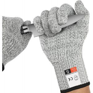 Gants Anti-Coupures Gants Anti-Coupures Professionnels Haute Protection,Gants de Travail de S&eacute;curit&eacute; pour Cuisine Gant Huitre Protection,Gants pour Ouvrir les Huitres de Niveau 5.[H54] - Neuf