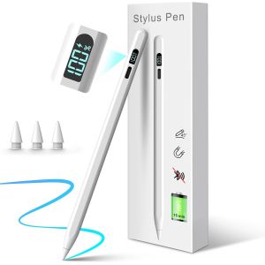Stylet pour iPad Apple2018-2024 iPad 3X Faster Charge/Work 11H Tablette Palm Rejection/Sensibilit&eacute; &agrave; l'inclinaison, compatible avec iPad Pro11/12,9/13"", iPad6-10, iPad Air11/13"", 3-5, iPad Mini5/6 - Neuf