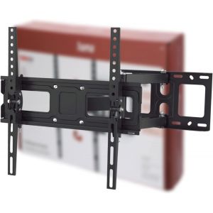 CHECARZHN--NO1-Support Mural Full Motion Pour Tv Écran Entre 81 Cm Et 165 Cm (32"" À 65""), Pivotable À 180 Degrés, Vesa 400 X 400, Jusqu'À 35 Kg De Charge Supportée, Noir - Neuf