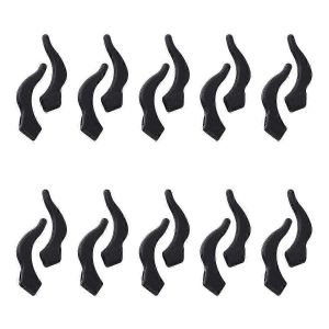 10 Paires De Lunettes En Silicone Lunettes De Couverture Antidérapantes Lunettes De Couverture Antidérapantes Crochet D'oreille De Jambe Pour Lunettes De Soleil (Noir) - Neuf