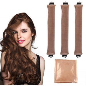 Boucles Sans Chaleur (3 Pièces), Bigoudis Pour La Nuit, Porter Une Écharpe, Rouleau Doux Pour Dormir, Bricolage Outils De Coiffure, Pour Tous Les Types De Cheveux, Couleur Kaki - Neuf