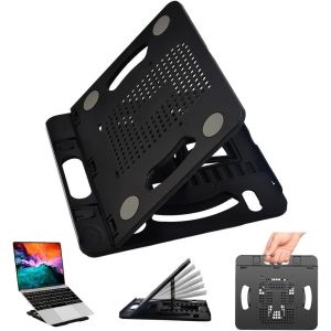 Laptop Stand Adjustable Ergonomic Rotating Laptop Stand Laptop Stand Ventilated ABS Compatible with MacBook, Dell, Lenovo, HP (22 x 20 x 10 cm) - Neuf