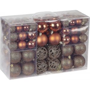 Vacances de la pendaison d&eacute;corations 100pcs boules de No&euml;l, incassable arbre boules en orange terra couleur - Neuf