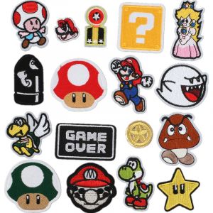 17pcs Fer À Repasser Sur Les Patchs, Mario, Des Autocollants, Des Badges, Des Tissus D'ameublement, Appliques Brodées, De La Couture, Des Vêtements, Des Vestes, Des Sacs, Des Chaussures - Neuf