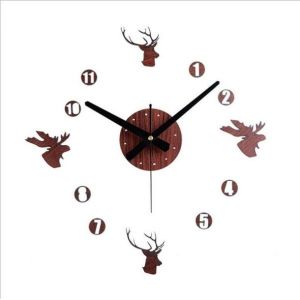 Grande horloge murale &agrave; monter soi-m&ecirc;me avec chiffres en miroir pour bureau et maison &iquest; Mod&egrave;le EDIY009, taille r&eacute;glable, mouvement silencieux - Neuf