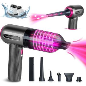 Aspirateur &Agrave; Main 9000 Pa - Mini Aspirateur Voiture Sans Fil Puissant, Aspiration Et Soufflage 2 En 1, 3 Vitesses Portable Aspirateur Avec Hepa Filtre Pour Pc Maison Voiture Bureau Canap&eacute; - Neuf