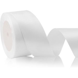 Eryi-Ruban Blanc 4cm, 23m&egrave;tres Ruban Satin Blanc Large Ruban Pour Sapin De Noel Ruban Blanc Mariage Ruban Cadeau De Blanc Gros Blanc Ruban Tissu Pour D&eacute;coration De Mariage, Deco Cheveux, Dipl&ocirc;m&eacute; - Neuf