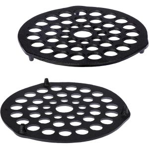 Subzonal-2pcs Dessous De Plat En Fonte Vintage Prot&eacute;ger Les Plats Chauds Support Pour Casserole, Fours Hollandais, Grille &Agrave; Viande (Noir&iquest;Rond) - Neuf
