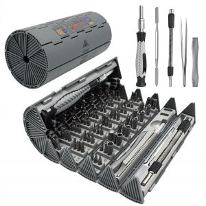 KAL-Kit Tournevis De Précision 126 En 1, Portable Tournevis De Précision Magnétique Avec Sac De Rangement, Tournevis Outil De Réparation Pour Electronique Pc Laptop Lunettes Montre, Gris - Neuf