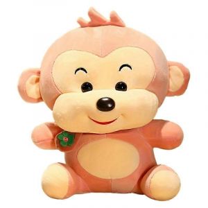 Poupée singe, lit, singe, orang-outan, oreiller, peluche, jolie poupée pour fille-rose - Neuf