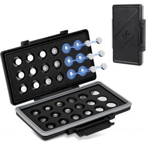 LR1130 LR41 371 et 364 Bo&icirc;tier magn&eacute;tique de petite taille pour piles bouton pour 36 piles au lithium, r&eacute;sistant &agrave; l'eau anti-perte (batterie non incluse), Noir , Magn&eacute;tique - Neuf