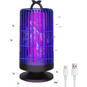 KALANKA-Lampe Anti Moustique, 2 en 1 Lampe Moustiques Intérieur avec Lumière LED, Insectes Électrique Anti Insectes Répulsif Efficace Portée 100m² pour Intérieur et Extérieur (Noir) - Neuf