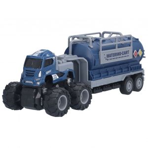 Vehicules a traction arriere a quatre roues motrices, en alliage simule, remorque-citerne a inertie, jouet pour enfants de 3 ans et plus, bleu - Neuf