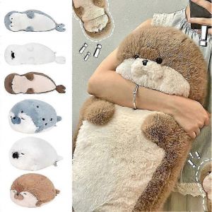 Peluche loutre de mer, creature marine de dessin anime, oreiller, phoque bleu, poupee en peluche, cadeau - Neuf