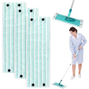 MDY-3 Pièces Housses de Rechange pour Leifheit Set De Serpillière, 48*15cm Housse De Rechange en Microfibres pour Balai À Plat Profi XL, Serpillière pour Leifheit pour Tous Types De Sols - Neuf