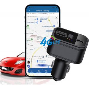 NouvelHorizonstore-Traceur GPS 4G LTE sans ABO, Double Allume-Cigare USB, Localisateur GPS de Voiture, Chargeur de T&iquest;&iquest;l&iquest;&iquest;phone, Transmetteur de Suivi avec App Gratuite - Neuf