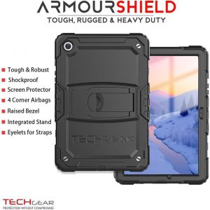 Coque Int&eacute;grale R&eacute;sistante Aux Chocs Pour Samsung Galaxy Tab A9 Plus 11"" 2023 (Sm-X210 / Sm-X215) Avec Support Pliable Et Protecteur D'&eacute;cran, Noir - Neuf