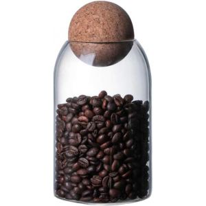 KAL-Bocaux De Stockage En Verre, Bocal En Verre Alimentaire, Pot En Verre De Bonbons, Pot En Verre Borosilicaté Avec Liège Pour Parfumé, Bonbons, Épices, Haricots, Biscuits, Médicaments (800Ml) - Neuf