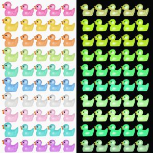 KALANKA-Mini Canard en Plastique 100 Petit Canard a Cacher Lumineux Canards Miniatures en Résine Petit Canard Plastique Figurines pour Aquariums Bricolage Maisons Poupées Paysages Jouets de Bain - Neuf