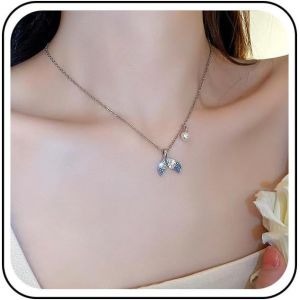 Kal-Collier Queue De Sirène Boho En Cristal Collier Ras Du Cou En Argent Collier Queue De Poisson Vintage En Strass Collier Queue De Baleine Cz Pavé Étincelant Collier Queue De Poisson - Neuf