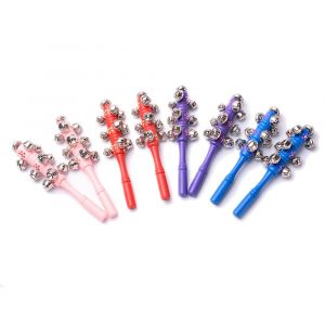 10 Pièces En Bois Jingle Main Cloches De Noël En Bois Bells Jingle Stick Hochet Shaker Jouets Bébé Enfants Enfants En Bois Jouets Musicaux Couleur Aléatoire - Neuf