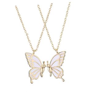 Ensemble De Colliers D'amiti&eacute; Avec Pendentif Papillon, En Alliage Dor&eacute;, Id&eacute;al Pour Les Occasions Sp&eacute;ciales. - Neuf