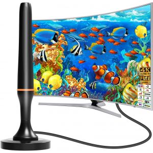 antenne TV int&eacute;rieur,Antenne TV Int&eacute;rieure Puissante TNT HD, 2025 Le Plus Antenne r&eacute;cent Int&eacute;rieure - Base magn&eacute;tique Forte - pour Tous Les t&eacute;l&eacute;viseurs - Neuf