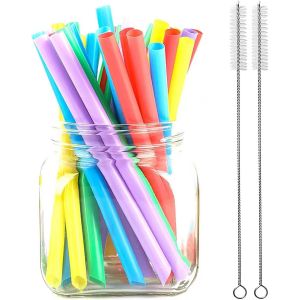 ERSHI-Bubble Tea Paille,Paille Reutilisable,Pailles Multicolores,Paille Lavable,Pailles Réutilisables en Boba,Pailles Colorés,avec[280] - Neuf