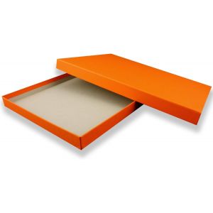 1 Boîte De Rangement Format A4 De Qualité Supérieure - 30,2 X 21,3 X 2,1 Cm - Orange - Carton Stable De 650 G/M² - Neuf