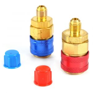 Acoplamiento Rápido Automotriz Freón R134a H/L 1 Par Adaptador De Latón Tarjeta De Aire Acondicionado Ajustable - Neuf