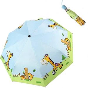Mignon Dessins Animés Imprimés Enfants Mini Compact Soleil & Pluie Parapluie UPF 50+ Protection UV Coupe-vent Parasol de voyage Parapluie - Neuf